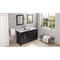 Jeffrey Alexander 60" Black Cade Vanity Double Rectangle Bowl with Calacatta Vienna Quartz Vanity Top