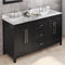 Jeffrey Alexander 60" Black Cade Vanity Double Rectangle Bowl with Calacatta Vienna Quartz Vanity Top