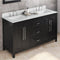 Jeffrey Alexander 60" Black Cade Vanity Double Rectangle Bowl with White Carrara Marble Vanity Top