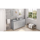 Jeffrey Alexander 60" Gray Cade Vanity Double Rectangle Bowl with Steel Gray Cultured Marble Vanity Top