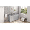 Jeffrey Alexander 60" Gray Cade Vanity Double Rectangle Bowl with Steel Gray Cultured Marble Vanity Top