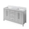 Jeffrey Alexander 60" Gray Cade Double Rectangle Bowl with White Carrara Marble Vanity Top