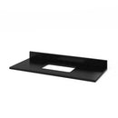 Jeffrey Alexander 60" White Cade Double Rectangle Bowl with Black Granite Vanity Top