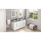 Jeffrey Alexander 60" White Cade Double Rectangle Bowl with Boulder Cultured Marble Vanity Top