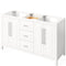 Jeffrey Alexander 60" White Cade Vanity Double Bowl Calacatta Vienna Quartz Vanity Top Undermount Rectangle Bowl VKITCAD60WHCQR