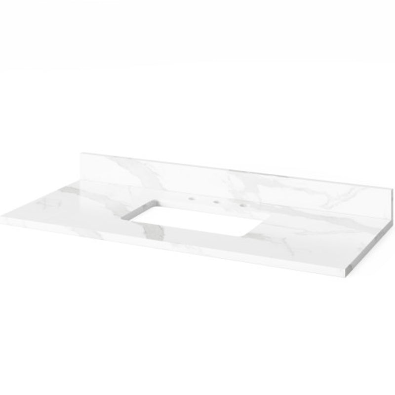 Jeffrey Alexander 60" White Cade Vanity Double Bowl Calacatta Vienna Quartz Vanity Top Undermount Rectangle Bowl VKITCAD60WHCQR