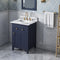 Jeffrey Alexander 24" Hale Blue Chatham with Calacatta Vienna Quartz Vanity Top Rectangle Bowl