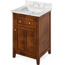 Jeffrey Alexander 24" Chocolate Chatham with Calacatta Vienna Quartz Vanity Top Rectangle Bowl