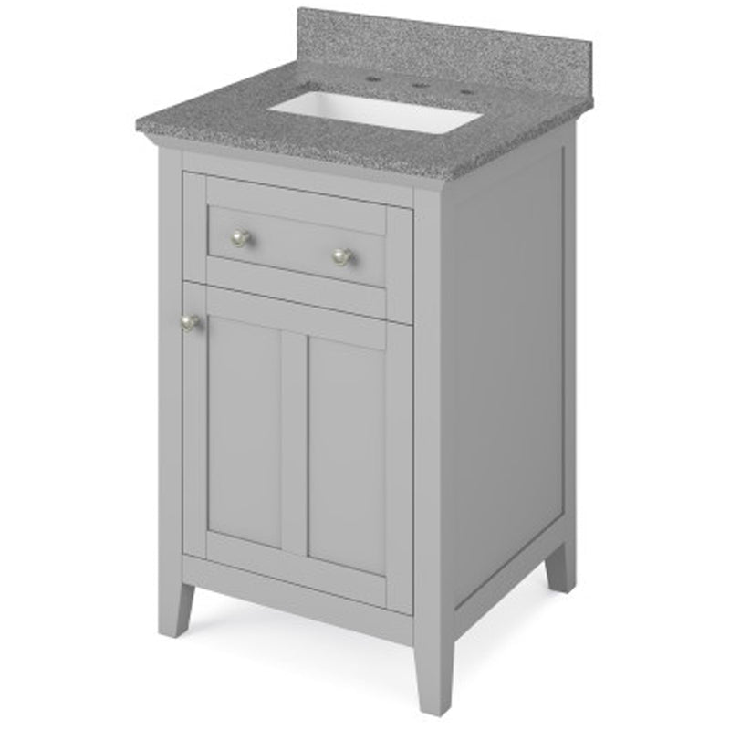 Jeffrey Alexander 24" Gray Chatham with Steel Gray Cultured Marble Vanity Top Rectangle Bowl