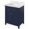 Jeffrey Alexander 30" Hale Blue Chatham with Calacatta Vienna Quartz Vanity Top Rectangle Bowl