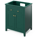 Jeffrey Alexander 30" Forest Green Chatham with Calacatta Vienna Quartz Vanity Top Rectangle Bowl