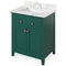 Jeffrey Alexander 30" Forest Green Chatham with Calacatta Vienna Quartz Vanity Top Rectangle Bowl