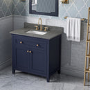 Jeffrey Alexander 36" Hale Blue Chatham with Boulder Cultured Marble Vanity Top Rectangle Bowl