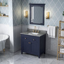 Jeffrey Alexander 36" Hale Blue Chatham with Steel Gray Cultured Marble Vanity Top Rectangle Bowl