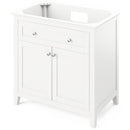 Jeffrey Alexander 36" White Chatham with White Carrara Marble Vanity Top Rectangle Bowl