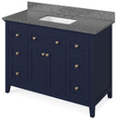 Jeffrey Alexander 48" Hale Blue Chatham with Boulder Cultured Marble Vanity Top Rectangle Bowl