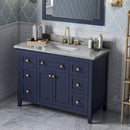 Jeffrey Alexander 48" Hale Blue Chatham with Steel Gray Cultured Marble Vanity Top Rectangle Bowl