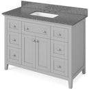 Jeffrey Alexander 48" Gray Chatham with Boulder Cultured Marble Vanity Top Rectangle Bowl