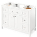 Jeffrey Alexander 48" White Chatham with Calacatta Vienna Quartz Vanity Top Rectangle Bowl