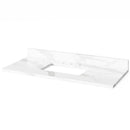 Jeffrey Alexander 48" White Chatham with Calacatta Vienna Quartz Vanity Top Rectangle Bowl