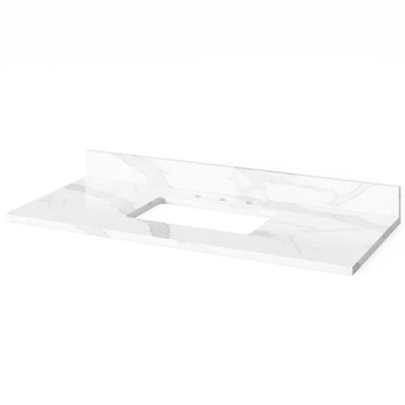 Jeffrey Alexander 48" White Chatham with Calacatta Vienna Quartz Vanity Top Rectangle Bowl