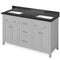 Jeffrey Alexander 60" Gray Chatham Double Bowl with Black Granite Vanity Top