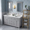 Jeffrey Alexander 60" Gray Chatham Double Bowl with Calacatta Vienna Quartz Vanity Top