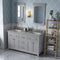 Jeffrey Alexander 60" Gray Chatham Double Bowl with Steel Gray Cultured Marble Vanity Top