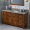 Jeffrey Alexander 60" Chocolate Chatham with Steel Gray Cultured Marble Vanity Top Rectangle Bowl