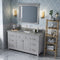 Jeffrey Alexander 60" Gray Chatham with Steel Gray Cultured Marble Vanity Top Rectangle Bowl