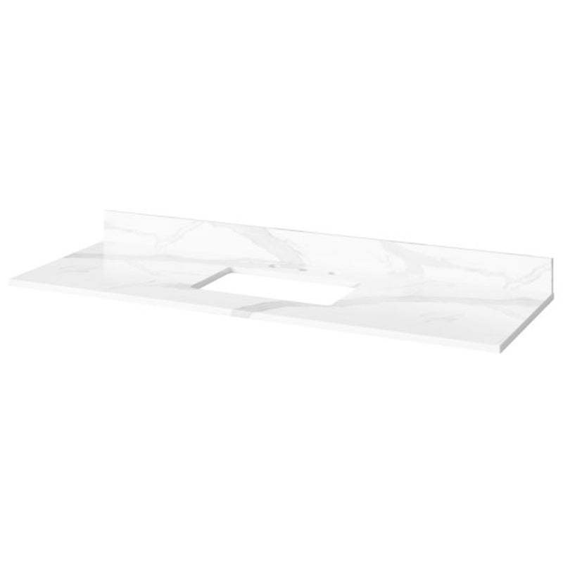 Jeffrey Alexander 60" White Chatham with Calacatta Vienna Quartz Vanity Top Rectangle Bowl