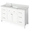 Jeffrey Alexander 60" White Chatham with Calacatta Vienna Quartz Vanity Top Rectangle Bowl