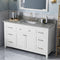 Jeffrey Alexander 60" White Chatham with Steel Gray Cultured Marble Vanity Top Rectangle Bowl