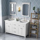 Jeffrey Alexander 60" White Chatham Double Bowl with Calacatta Vienna Quartz Vanity Top Two