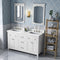 Jeffrey Alexander 60" White Chatham Double Bowl with Calacatta Vienna Quartz Vanity Top Two