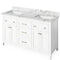 Jeffrey Alexander 60" White Chatham Double Bowl with Calacatta Vienna Quartz Vanity Top Two