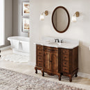 Jeffrey Alexander 48" Nutmeg Clairemont Vanity Clairemont-Only White Carrara Marble Vanity Top Undermount Oval Bowl VKITCLA48NUWCO