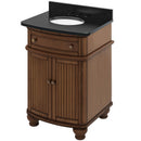 Jeffrey Alexander 30" Walnut Compton Vanity Compton-Only Black Granite Vanity Top Undermount Oval Bowl VKITCOM30WABGO