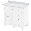 Jeffrey Alexander 48" White Compton Vanity Compton-Only White Carrara Marble Vanity Top Undermount Oval Bowl VKITCOM48WHWCO