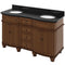 Jeffrey Alexander 60" Walnut Compton Vanity Double Bowl Compton-Only Black Granite Vanity Top Two Undermount Oval Bowls VKITCOM60WABGO