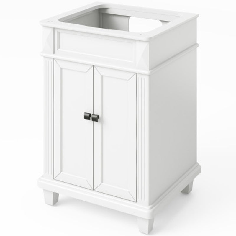 Jeffrey Alexander 24" White Douglas Vanity White Carrara Marble Vanity Top Undermount Rectangle Bowl VKITDOU24WHWCR