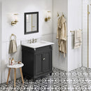 Jeffrey Alexander 30" Black Douglas Vanity White Carrara Marble Vanity Top Undermount Rectangle Bowl VKITDOU30BKWCR