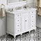 Jeffrey Alexander 48" White Douglas Vanity White Carrara Marble Vanity Top Undermount Rectangle Bowl VKITDOU48WHWCR