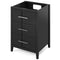 Jeffrey Alexander 24" Black Katara with Steel Grey Cultured Marble Vanity Top