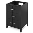 Jeffrey Alexander 24" Black Katara with White Carrara Marble Vanity Top