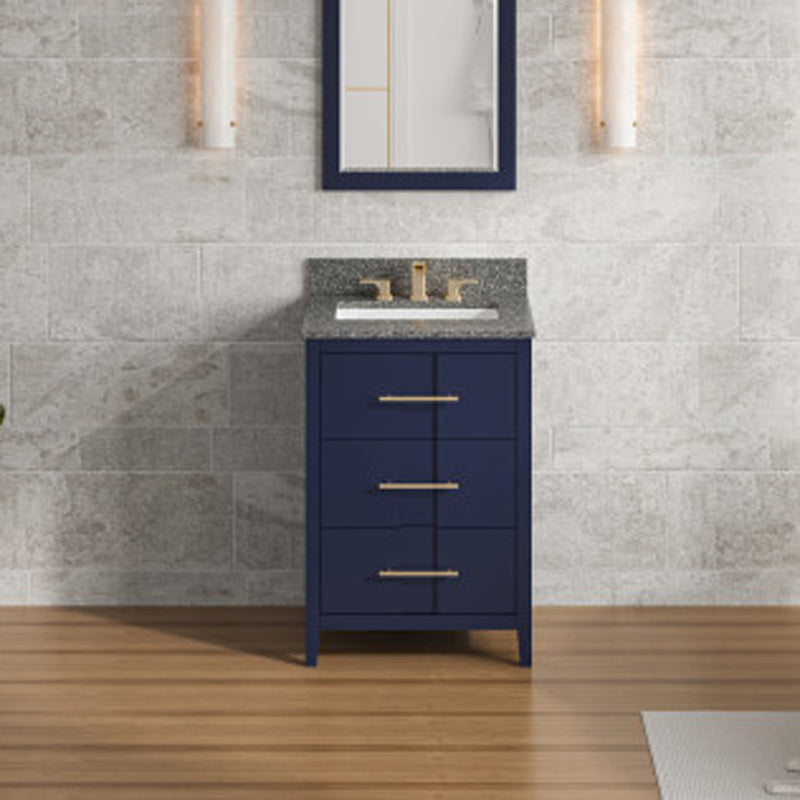 Jeffrey Alexander 24" Hale Blue Katara with Boulder Cultured Marble Vanity Top