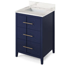 Jeffrey Alexander 24" Hale Blue Katara with Calacatta Vienna Quartz Vanity Top