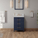 Jeffrey Alexander 24" Hale Blue Katara with White Carrara Marble Vanity Top