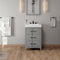 Jeffrey Alexander 24" Grey Katara with Lavante Cultured Marble Vessel Vanity Top