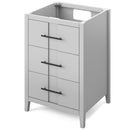 Jeffrey Alexander 24" Grey Katara with Steel Grey Cultured Marble Vanity Top